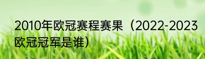 2010年欧冠赛程赛果（2022-2023欧冠冠军是谁）