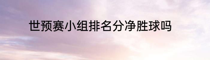 世预赛小组排名分净胜球吗
