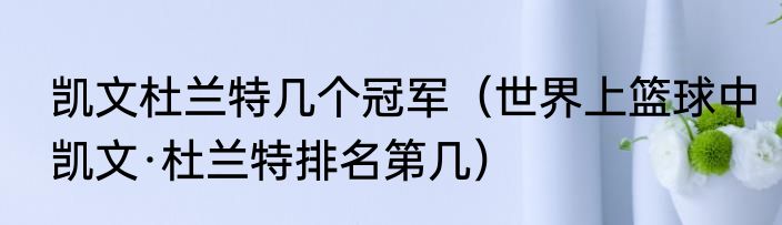 凯文杜兰特几个冠军（世界上篮球中凯文·杜兰特排名第几）