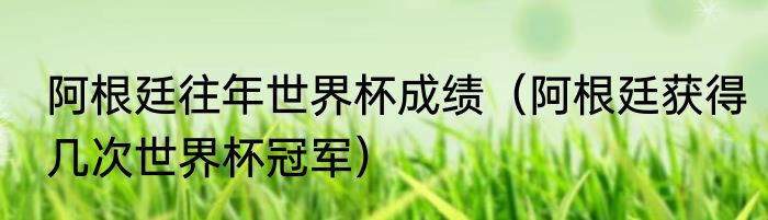 阿根廷往年世界杯成绩（阿根廷获得几次世界杯冠军）
