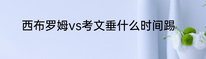 西布罗姆vs考文垂什么时间踢