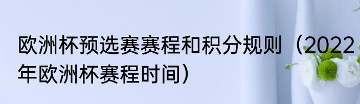 欧洲杯预选赛赛程和积分规则（2022年欧洲杯赛程时间）