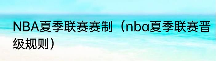 NBA夏季联赛赛制（nba夏季联赛晋级规则）