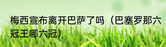 梅西宣布离开巴萨了吗（巴塞罗那六冠王哪六冠）