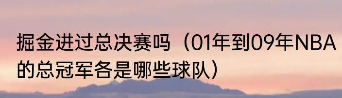 掘金进过总决赛吗（01年到09年NBA的总冠军各是哪些球队）