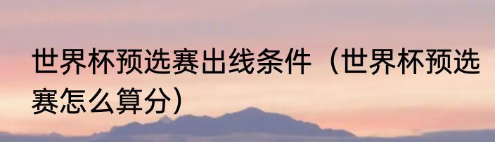 世界杯预选赛出线条件（世界杯预选赛怎么算分）
