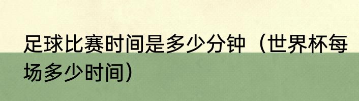 足球比赛时间是多少分钟（世界杯每场多少时间）
