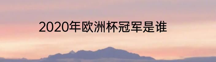 2020年欧洲杯冠军是谁