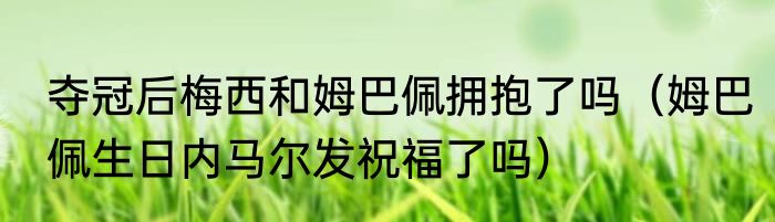 夺冠后梅西和姆巴佩拥抱了吗（姆巴佩生日内马尔发祝福了吗）