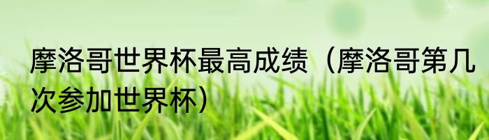 摩洛哥世界杯最高成绩（摩洛哥第几次参加世界杯）