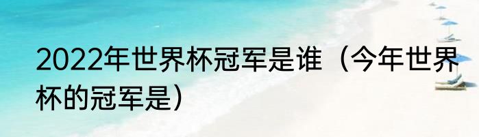 2022年世界杯冠军是谁（今年世界杯的冠军是）