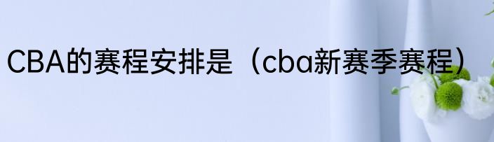 CBA的赛程安排是（cba新赛季赛程）
