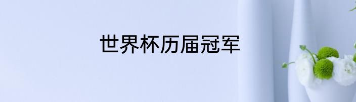 世界杯历届冠军