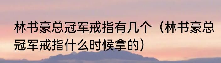 林书豪总冠军戒指有几个（林书豪总冠军戒指什么时候拿的）