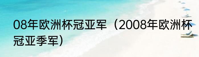 08年欧洲杯冠亚军（2008年欧洲杯冠亚季军）