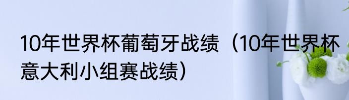 10年世界杯葡萄牙战绩（10年世界杯意大利小组赛战绩）