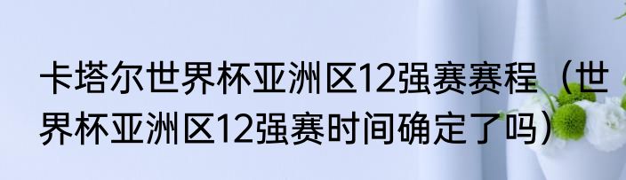 卡塔尔世界杯亚洲区12强赛赛程（世界杯亚洲区12强赛时间确定了吗）