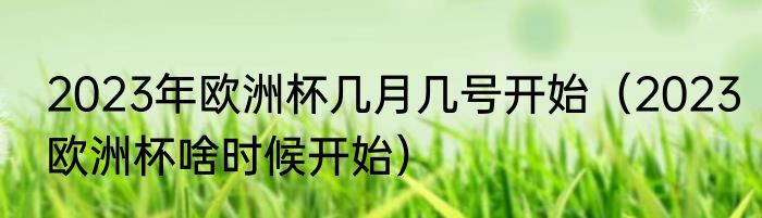 2023年欧洲杯几月几号开始（2023欧洲杯啥时候开始）