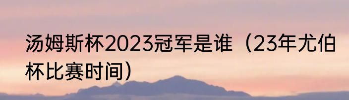 汤姆斯杯2023冠军是谁（23年尤伯杯比赛时间）