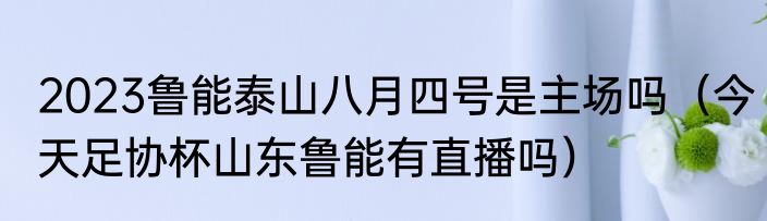 2023鲁能泰山八月四号是主场吗（今天足协杯山东鲁能有直播吗）