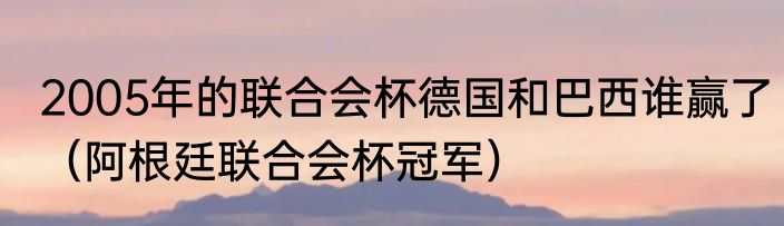2005年的联合会杯德国和巴西谁赢了（阿根廷联合会杯冠军）