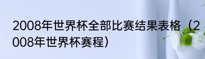 2008年世界杯全部比赛结果表格（2008年世界杯赛程）