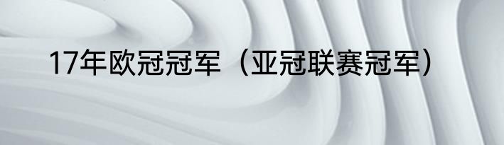 17年欧冠冠军（亚冠联赛冠军）
