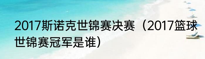 2017斯诺克世锦赛决赛（2017篮球世锦赛冠军是谁）
