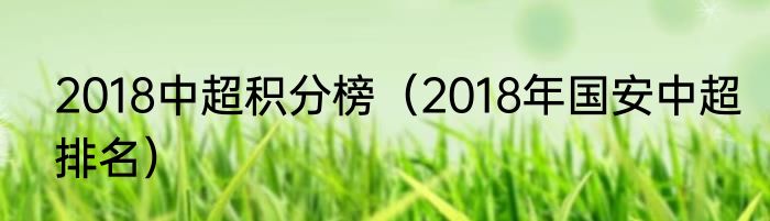 2018中超积分榜（2018年国安中超排名）