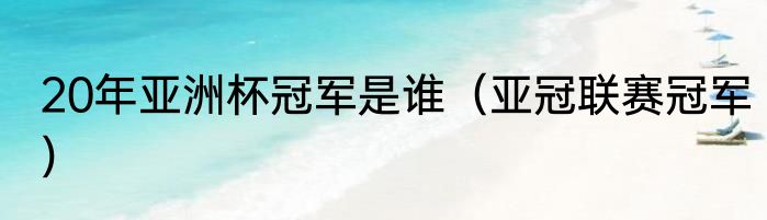 20年亚洲杯冠军是谁（亚冠联赛冠军）