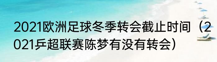 2021欧洲足球冬季转会截止时间（2021乒超联赛陈梦有没有转会）
