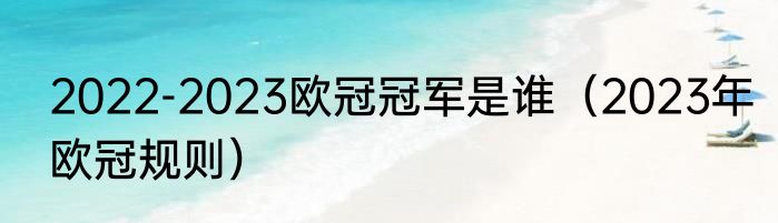 2022-2023欧冠冠军是谁（2023年欧冠规则）