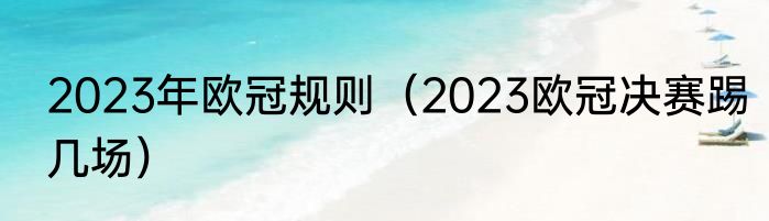 2023年欧冠规则（2023欧冠决赛踢几场）