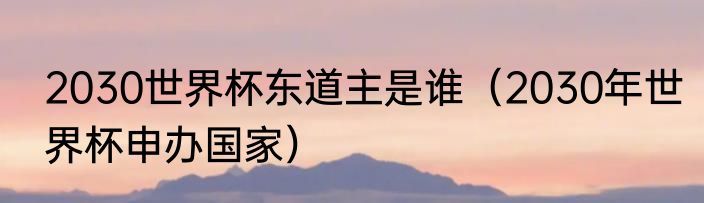 2030世界杯东道主是谁（2030年世界杯申办国家）