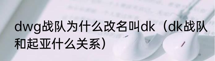 dwg战队为什么改名叫dk（dk战队和起亚什么关系）