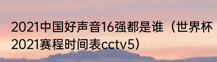 2021中国好声音16强都是谁（世界杯2021赛程时间表cctv5）