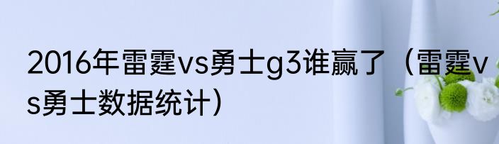 2016年雷霆vs勇士g3谁赢了（雷霆vs勇士数据统计）