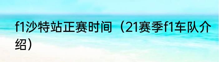 f1沙特站正赛时间（21赛季f1车队介绍）