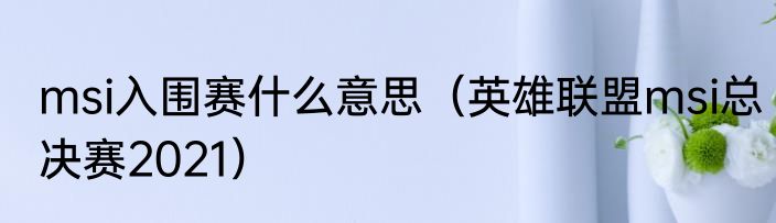 msi入围赛什么意思（英雄联盟msi总决赛2021）
