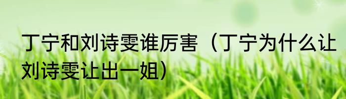 丁宁和刘诗雯谁厉害（丁宁为什么让刘诗雯让出一姐）