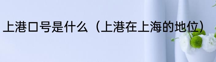 上港口号是什么（上港在上海的地位）