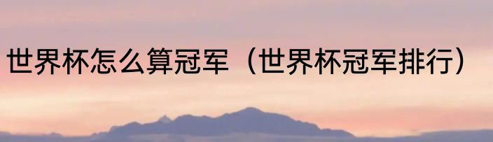 世界杯怎么算冠军（世界杯冠军排行）