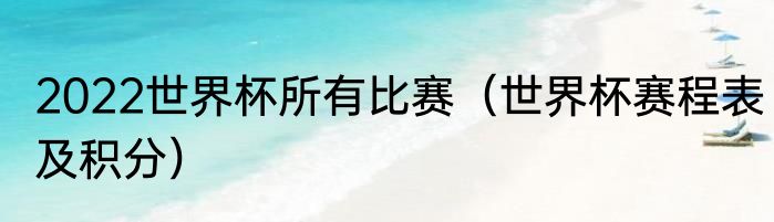 2022世界杯所有比赛（世界杯赛程表及积分）