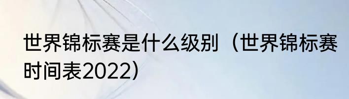 世界锦标赛是什么级别（世界锦标赛时间表2022）