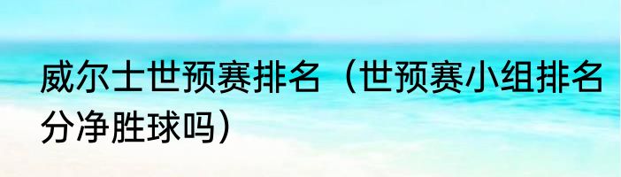 威尔士世预赛排名（世预赛小组排名分净胜球吗）