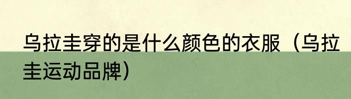 乌拉圭穿的是什么颜色的衣服（乌拉圭运动品牌）