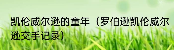 凯伦威尔逊的童年（罗伯逊凯伦威尔逊交手记录）