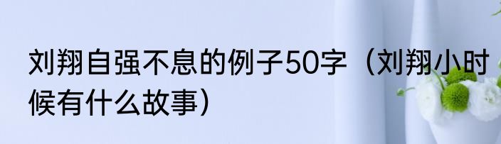刘翔自强不息的例子50字（刘翔小时候有什么故事）