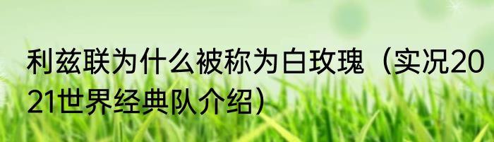 利兹联为什么被称为白玫瑰（实况2021世界经典队介绍）