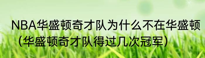 NBA华盛顿奇才队为什么不在华盛顿（华盛顿奇才队得过几次冠军）